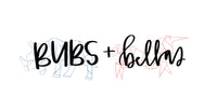 Bubs and Bellas logo. Blue rhino behind the word bubs and pink unicorn behind the word bellas